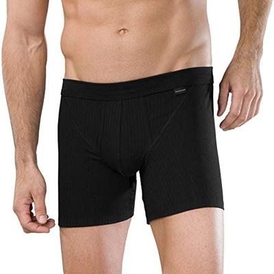 Schiesser Authentic boxershort met gulp 2-pack zwart