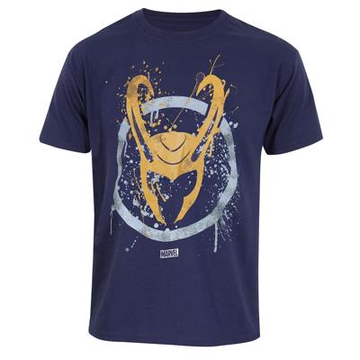 T-Shirt met Korte Mouwen Marvel Splatter Logo Blauw Unisex - Maat: L