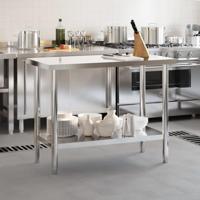 VidaXL Keukenwerktafel 110x55x85 cm roestvrij staal - thumbnail