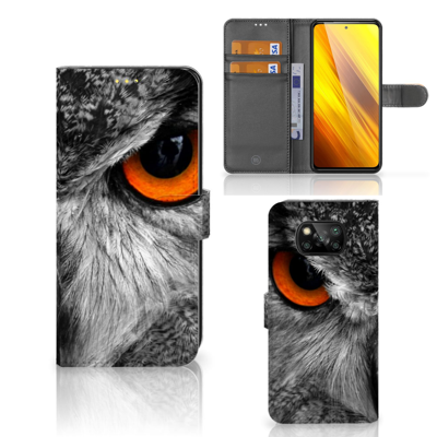 Xiaomi Poco X3 | Poco X3 Pro | Telefoonhoesje | Met pasjeshouder | Uil Xiaomi Poco X3 | Poco X3 Pro | Telefoonhoesje | Met pasjeshouder | Uil
