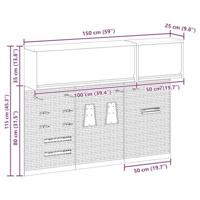VidaXL Gereedschapskast set met plank 5 pcs zwart gepoedercoat staal - thumbnail