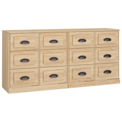 Dressoirs 2 st bewerkt hout sonoma eikenkleurig