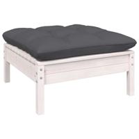 9-delige Loungeset met kussens massief grenenhout wit - thumbnail