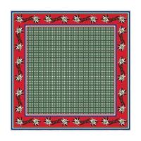Tiroler sjaal edelweis rood/groen - thumbnail