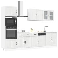 7-delige Keukenkastenset Lucca bewerkt hout glanzend wit - thumbnail