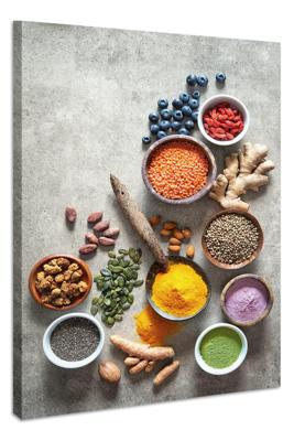 Schilderij - Superfoods, Voor de gezondheid, Premium Print