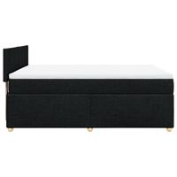 Boxspring met matras stof zwart 140x190 cm - thumbnail