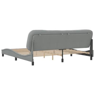 Bedframe zonder matras "Hvar" stof lichtgrijs 200x200 cm