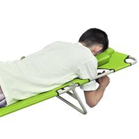 Ligbed inklapbaar met hoofdkussen gepoedercoat staal groen - thumbnail