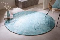 Vintage tapijt MODERN ART 150cm turquoise gewassen ronde used look - 41263 - thumbnail