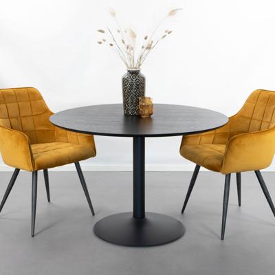 Sohome Ronde Eettafel 'Elsa' 110cm, kleur Zwart Sohome Ronde Eettafel 'Elsa' 110cm, kleur Zwart