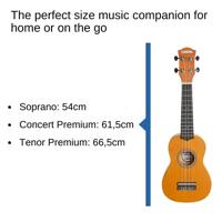 Cascha HH 3964 sopraan ukelele geel met tas en plectra - thumbnail