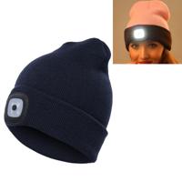 Unisex warme winter Polyacrylonitril brei Hat volwassen hoofd GLB met 4 LED-verlichting (donkerblauw) - thumbnail