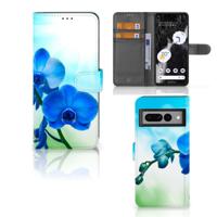 Google Pixel 7 Pro Hoesje Orchidee Blauw - Cadeau voor je Moeder - thumbnail
