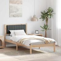 Bedframe met Gevoerd Hoofdgedeelte Donkergrijs 90 x 200 cm Stof - thumbnail