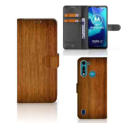 Motorola G8 Power Lite | Book Style Case | Donker Hout