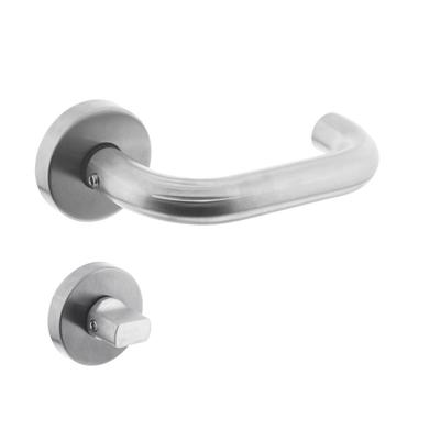Intersteel Deurkruk Rond op rozet geveerd met toilet-/badkamersluiting ATP - RVS