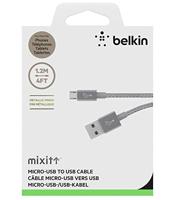 Belkin Premium MIXIT metallic naar USB-A laad-/sync-kabel (1,2 m) Micro-USB grijs - thumbnail