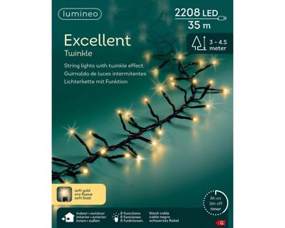 Led Excellent 35 meter 2208 LED groen/soft gold Lumineo - Lumineo Led Excellent 35 meter 2208 LED groen/soft gold Lumineo - Lumineo
