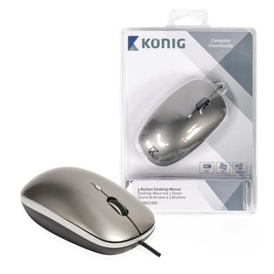 Muis met drie knoppen grijs