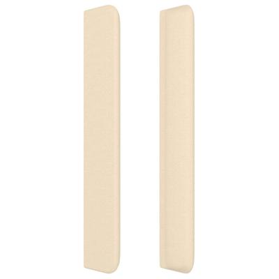 Hoofdbord met randen 83x16x118/128 cm stof crèmekleurig