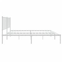 Bedframe met hoofdbord metaal wit 140x190 cm - thumbnail