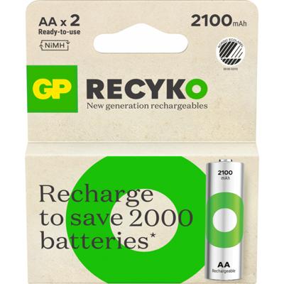 GP NiMH oplaadbare batterij AA 2100mA blister(2) - 3311440