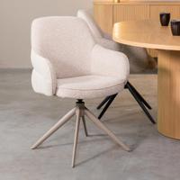 LABEL51 Eetkamerstoel Bern - Naturel - - Taupe Metalen Frame - thumbnail