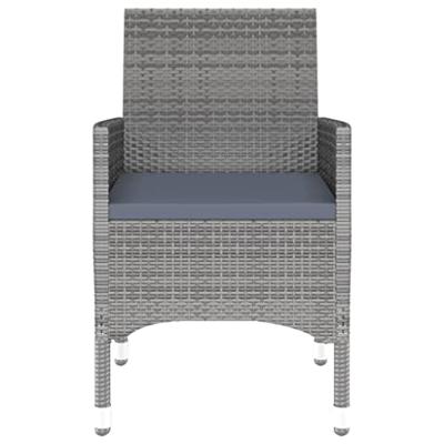 3-delige Tuinset poly rattan grijs