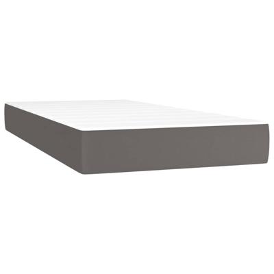 Pocketveringmatras medium 90x200x20 cm kunstleer grijs
