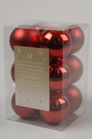 12 kerstballen kerstrood 60 mm KSD - Ksd - thumbnail