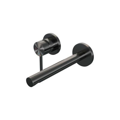 Brauer Gunmetal Edition Inbouw Wastafelmengkraan met Rechte Uitloop en Rozetten Model A2 Gunmetal Geborsteld PVD