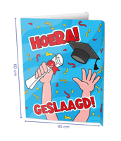 Raambord Hoera Geslaagd (60x45cm) - thumbnail