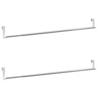 VidaXL Gordijnrails 2 st 60-105 cm aluminium wit en zilverkleurig - thumbnail