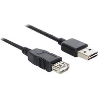 Delock USB-kabel USB 2.0 USB-A stekker, USB-A bus 5.00 m Zwart Stekker past op beide manieren, Vergulde steekcontacten, UL gecertificeerd 83373 - thumbnail