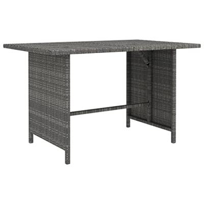 VidaXL Tuintafel 110x70x65 cm poly rattan grijs VidaXL Tuintafel 110x70x65 cm poly rattan grijs