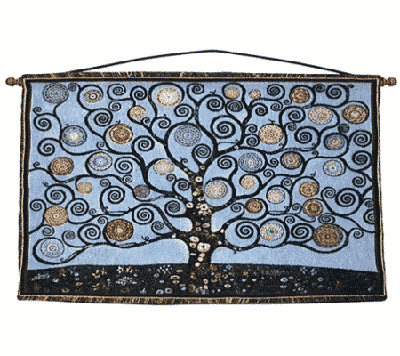 Wandkleed Healing Heart Tree Blauw