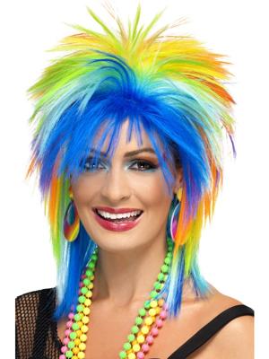 80´s Rainbow punk pruik