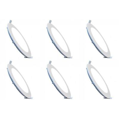 LED Downlight Slim Inbouwset 6x Ø83mm - 3W Dimbaar Koud Wit - Mat Wit