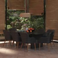 9-delige Tuinset poly rattan zwart - thumbnail