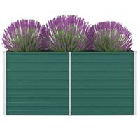 VidaXL Plantenbak verhoogd 160x80x77 cm gegalvaniseerd staal groen - thumbnail