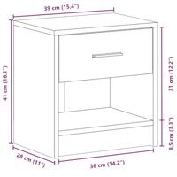 Nachtkastjes 2 st met lade 39x28x41 cm sonoma eikenkleurig - thumbnail