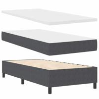 Boxspringbed met Matras & LED Donkergrijs 80x200 cm Corduroy Bekleding - thumbnail