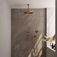 Thermostatisch Inbouwdoucheset Brauer Copper 30 cm Hoofddouche Plafondarm 3 Standen Handdouche Koper Brauer - thumbnail