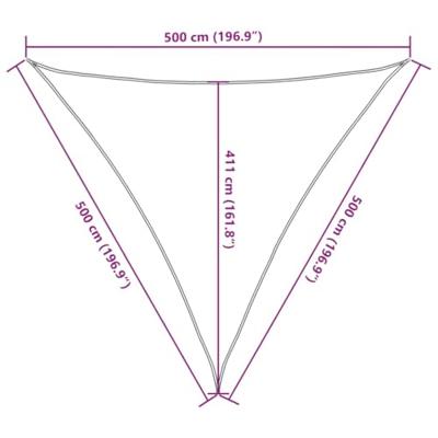 VidaXL Zonnescherm hdpe driehoekig 5x5x5 m crémekleurig