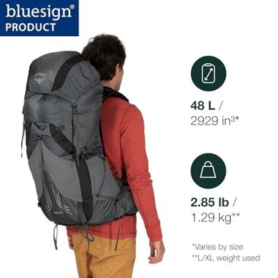 Osprey Exos 48 Backpack Heren Dark Charcoal Grey S/M Osprey Exos 48 Backpack Heren Dark Charcoal Grey S/M