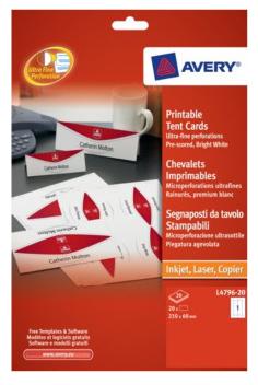 Tafelnaambord Avery L4796-20 210x60mm wit 20 stuks