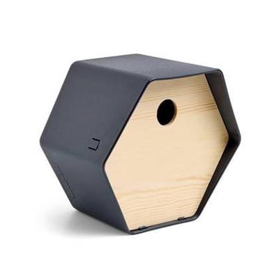 Capi vogelhuisje hive 1 rond gat 19x23x20 cm antracietkleurig