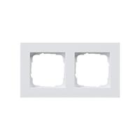 Gira E2 afdekraam 2-voudig vlak 3mm zuiver wit glanzend 0212201 - thumbnail