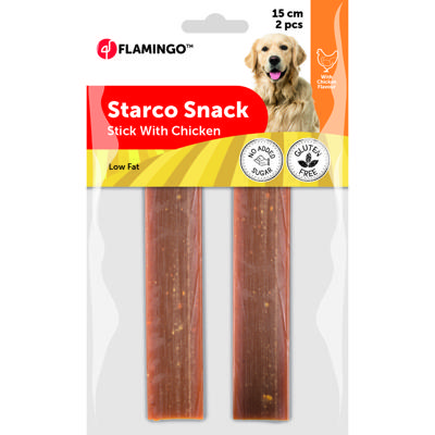 Hondensnack Starco Staaf Kipsmaak 15 cm 2 stuks 215 gr - 2 stuks x 15 cm Flamingo Bruin